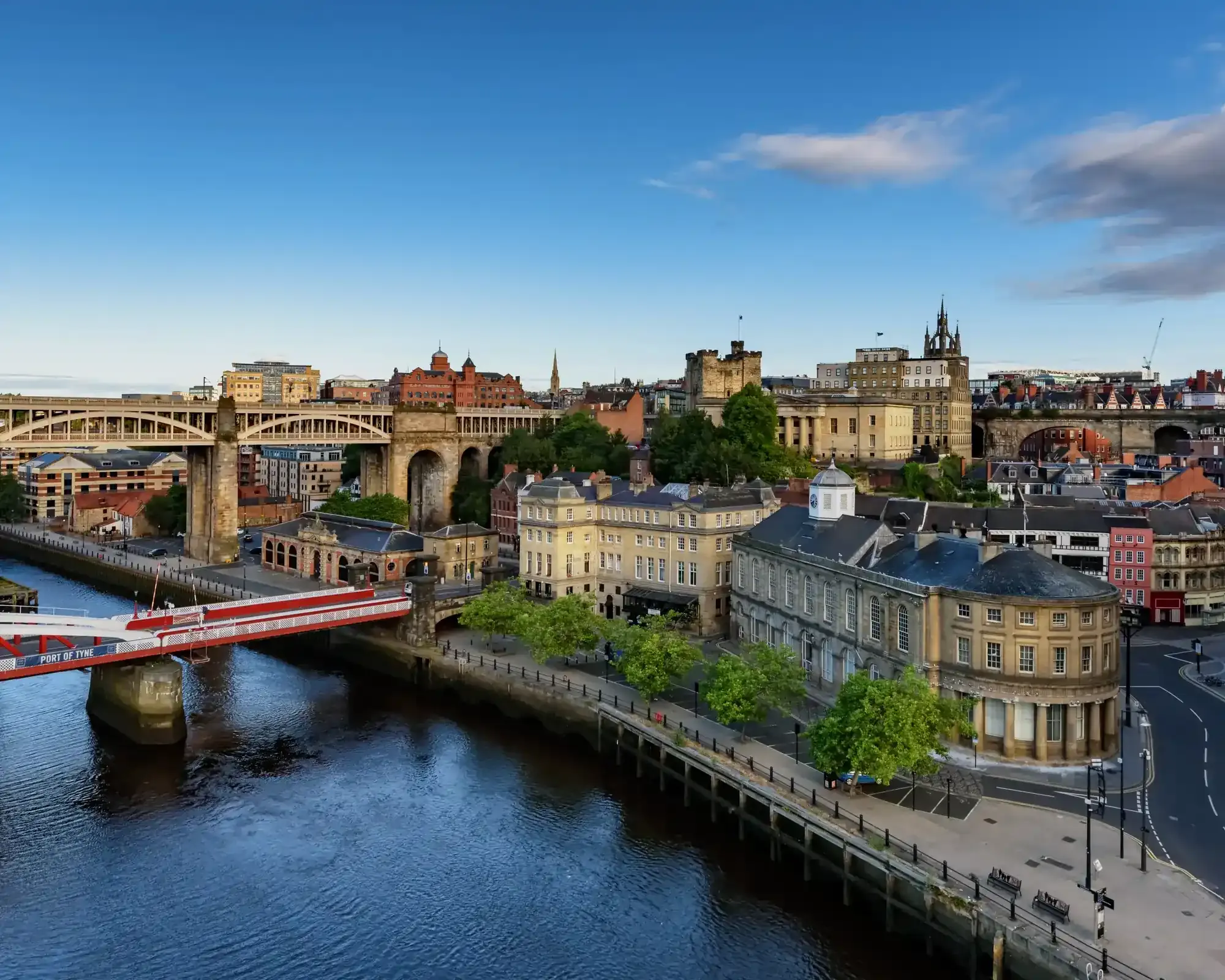 Newcastle Quayside on the River Tyne, with Newcastle Castle and the High Level Bridge, home to our conveyancing solicitors